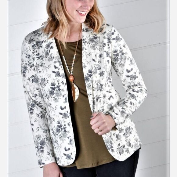 GUESS Black and Gray Blazer size 2 - Picture 1 of 14